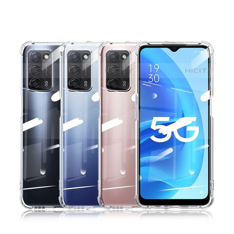 Silikon Schutzhülle Ultra Dünn Tasche Durchsichtig Transparent T09 für Oppo A53s 5G Klar groß