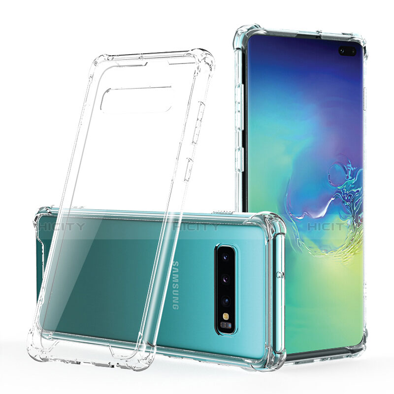 Silikon Schutzhülle Ultra Dünn Tasche Durchsichtig Transparent T09 für Samsung Galaxy S10 Plus Klar