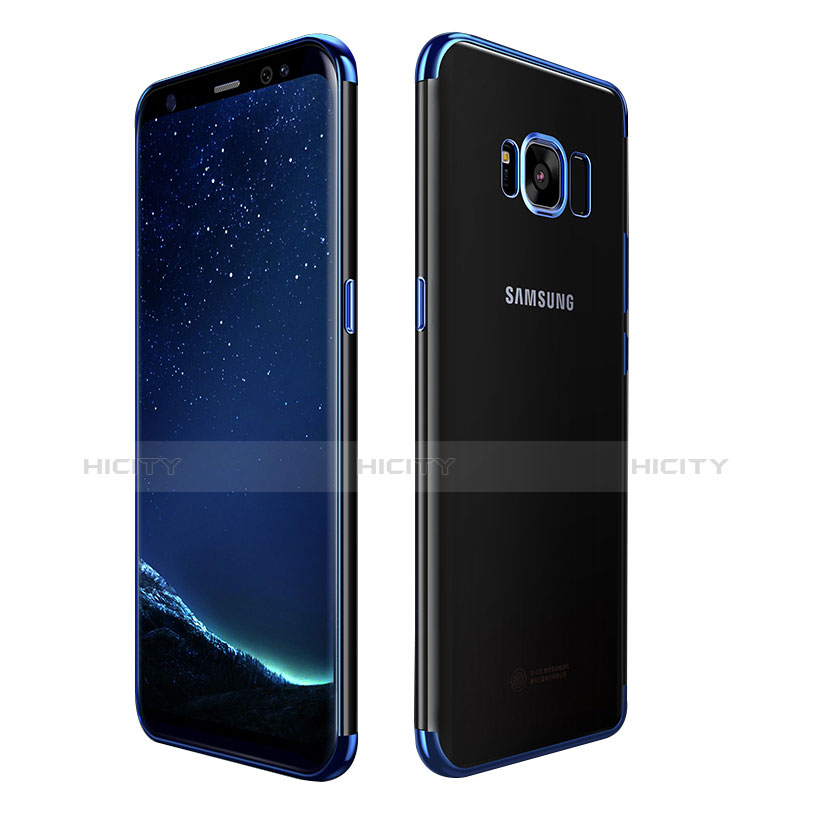 Silikon Schutzhülle Ultra Dünn Tasche Durchsichtig Transparent T09 für Samsung Galaxy S8 Plus Blau