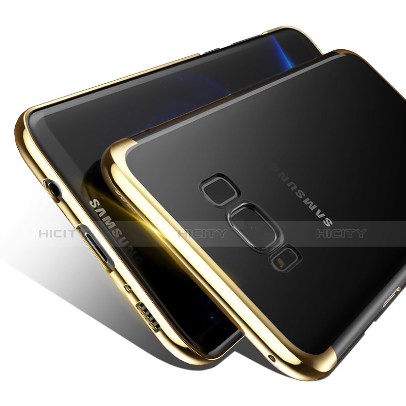 Silikon Schutzhülle Ultra Dünn Tasche Durchsichtig Transparent T09 für Samsung Galaxy S8 Plus Gold