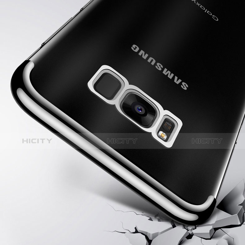 Silikon Schutzhülle Ultra Dünn Tasche Durchsichtig Transparent T09 für Samsung Galaxy S8 Schwarz