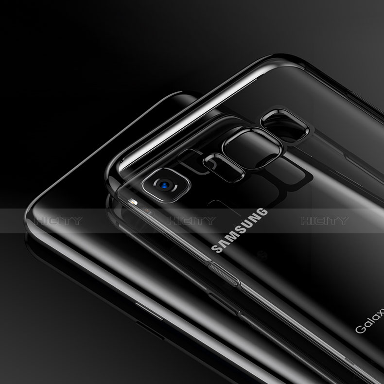 Silikon Schutzhülle Ultra Dünn Tasche Durchsichtig Transparent T09 für Samsung Galaxy S8 Schwarz