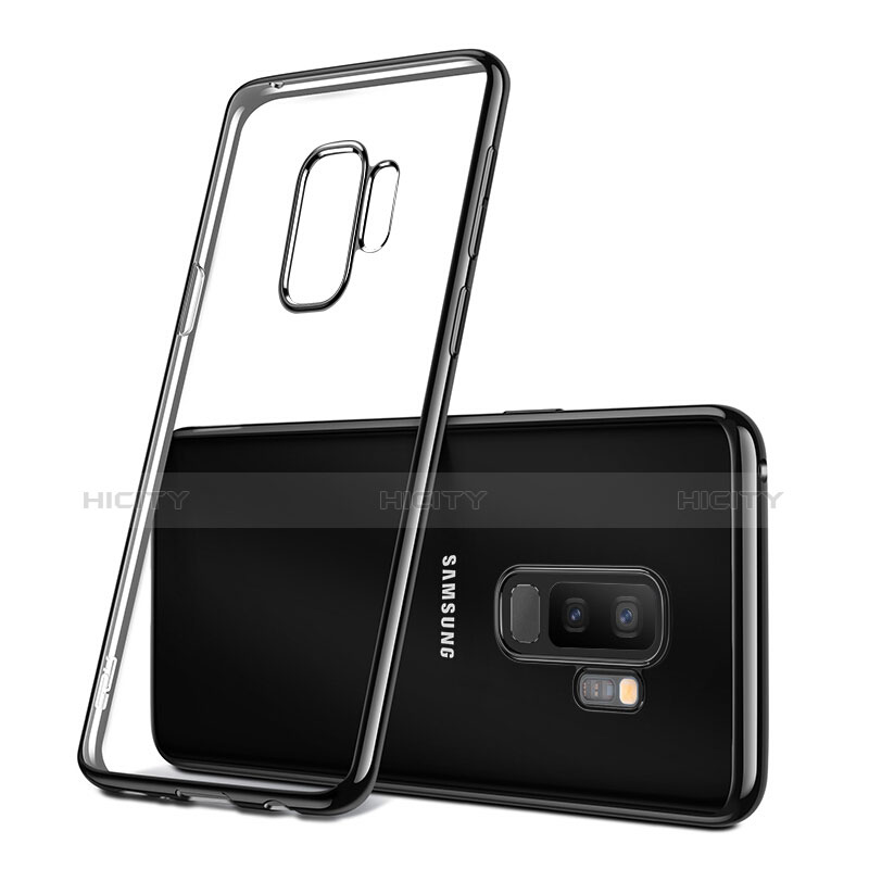 Silikon Schutzhülle Ultra Dünn Tasche Durchsichtig Transparent T09 für Samsung Galaxy S9 Plus Schwarz