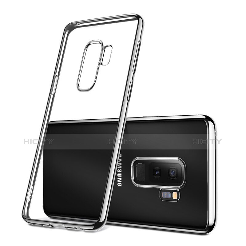 Silikon Schutzhülle Ultra Dünn Tasche Durchsichtig Transparent T09 für Samsung Galaxy S9 Plus Silber