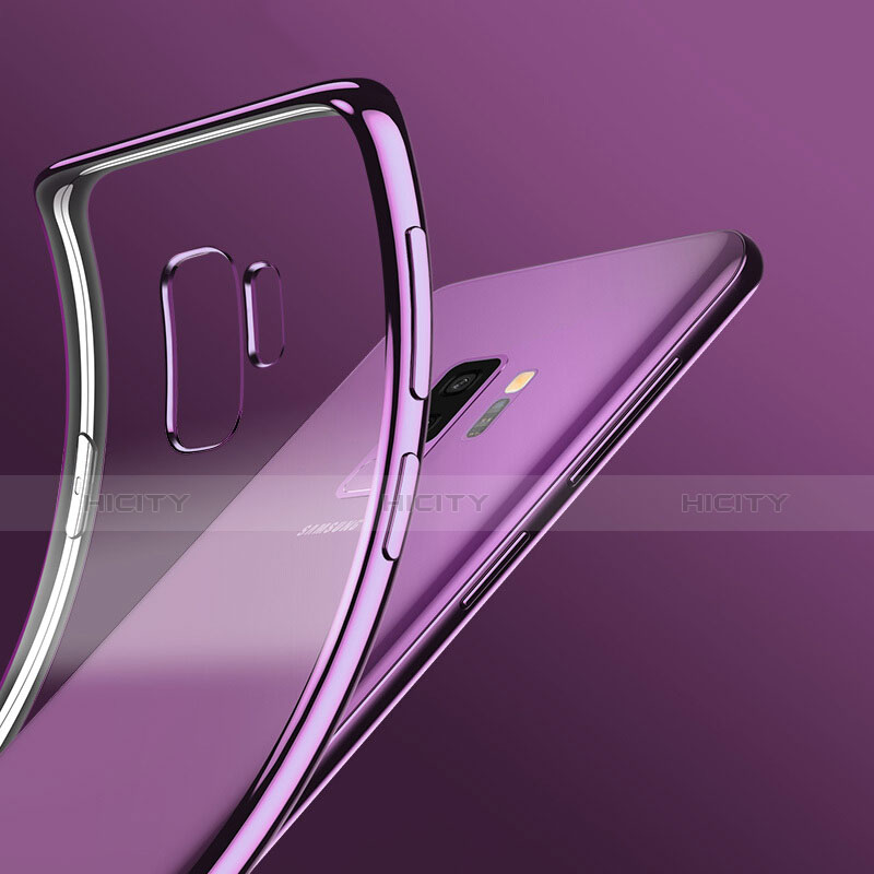 Silikon Schutzhülle Ultra Dünn Tasche Durchsichtig Transparent T09 für Samsung Galaxy S9 Plus Violett