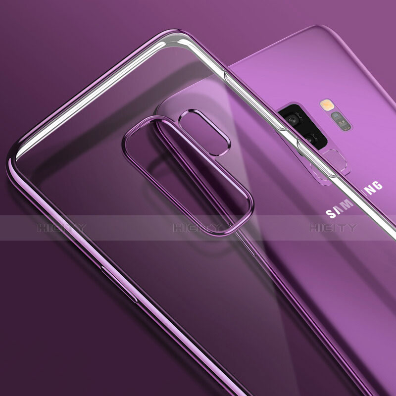 Silikon Schutzhülle Ultra Dünn Tasche Durchsichtig Transparent T09 für Samsung Galaxy S9 Plus Violett