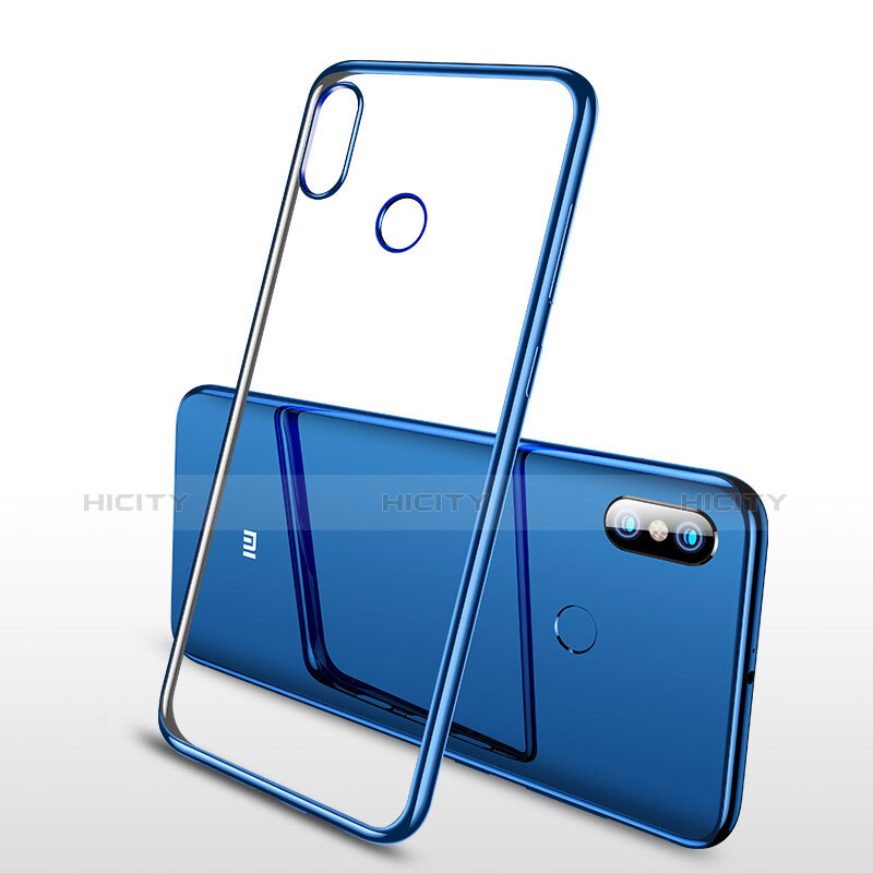 Silikon Schutzhülle Ultra Dünn Tasche Durchsichtig Transparent T09 für Xiaomi Mi 8 Blau