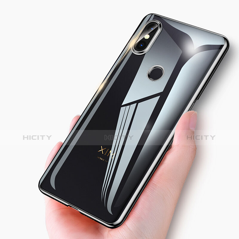 Silikon Schutzhülle Ultra Dünn Tasche Durchsichtig Transparent T09 für Xiaomi Mi Mix 3 Schwarz