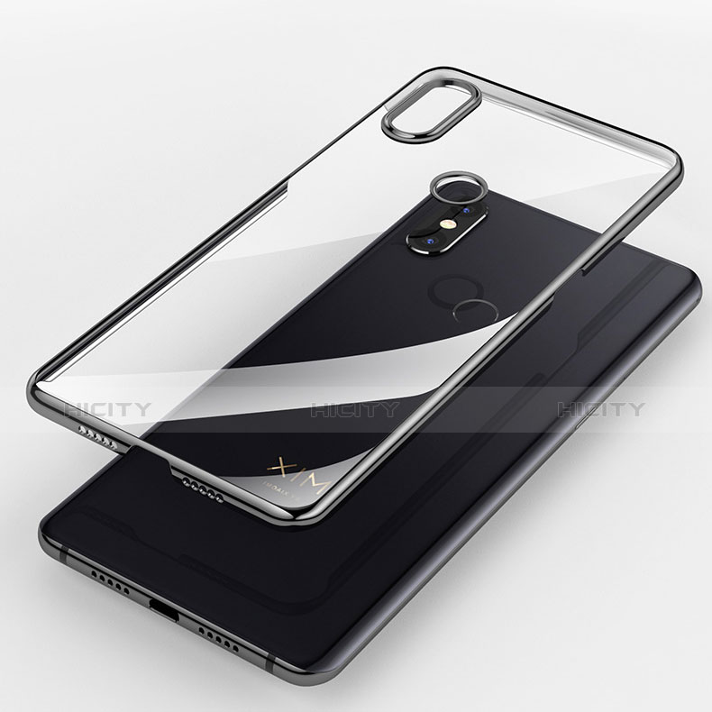 Silikon Schutzhülle Ultra Dünn Tasche Durchsichtig Transparent T09 für Xiaomi Mi Mix 3 Schwarz