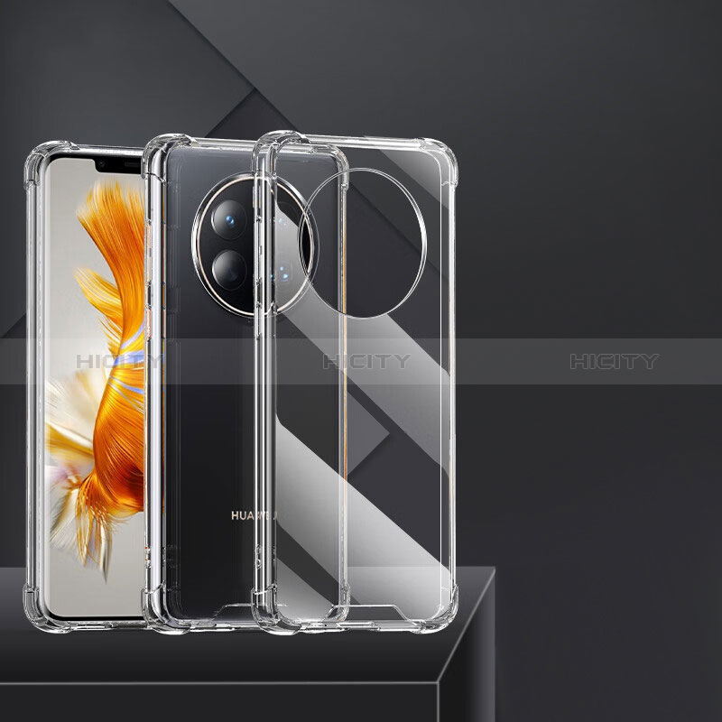 Silikon Schutzhülle Ultra Dünn Tasche Durchsichtig Transparent T10 für Huawei Mate 50 Pro Klar