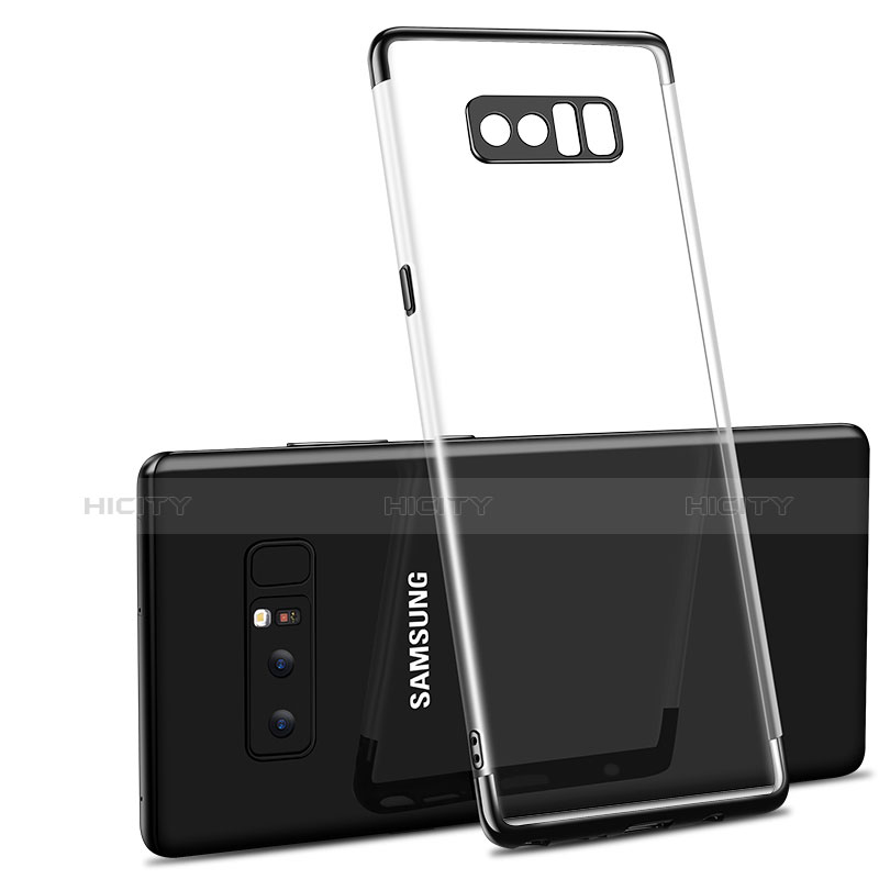 Silikon Schutzhülle Ultra Dünn Tasche Durchsichtig Transparent T10 für Samsung Galaxy Note 8 Duos N950F Schwarz