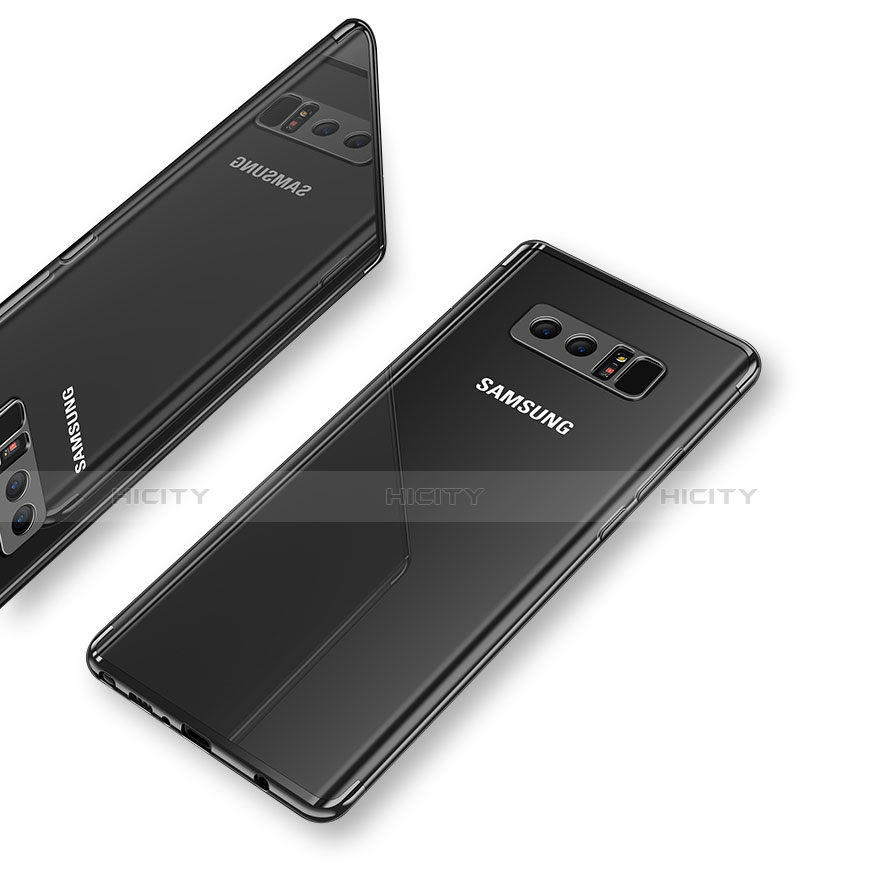 Silikon Schutzhülle Ultra Dünn Tasche Durchsichtig Transparent T10 für Samsung Galaxy Note 8 Duos N950F Schwarz