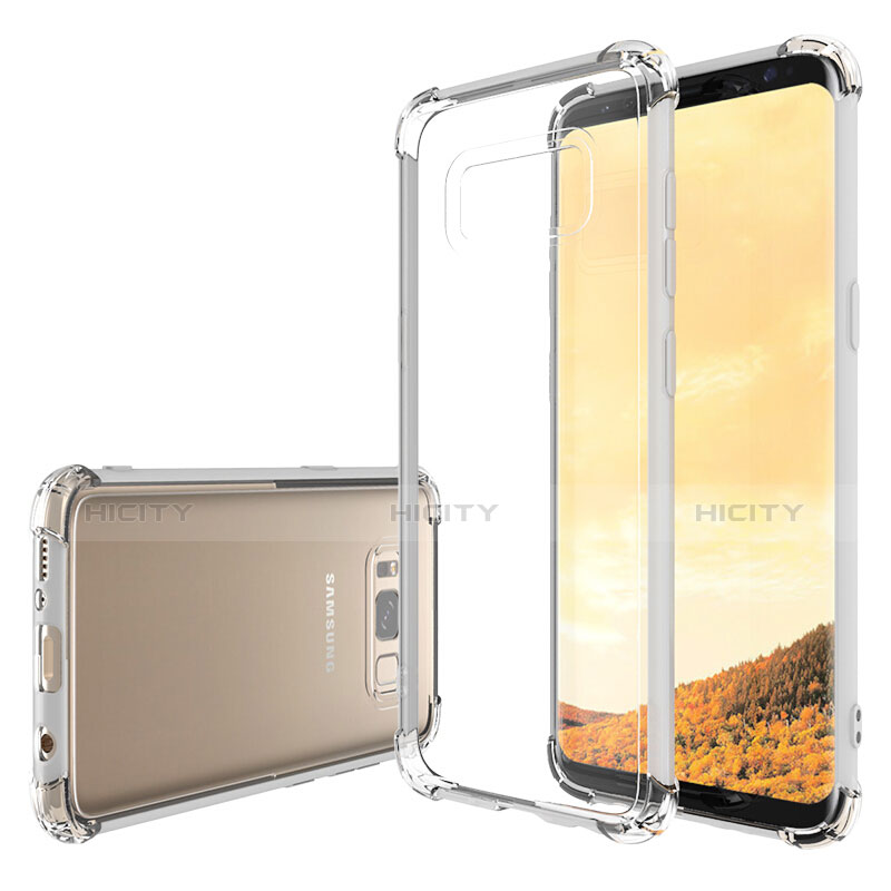 Silikon Schutzhülle Ultra Dünn Tasche Durchsichtig Transparent T10 für Samsung Galaxy S8 Klar groß