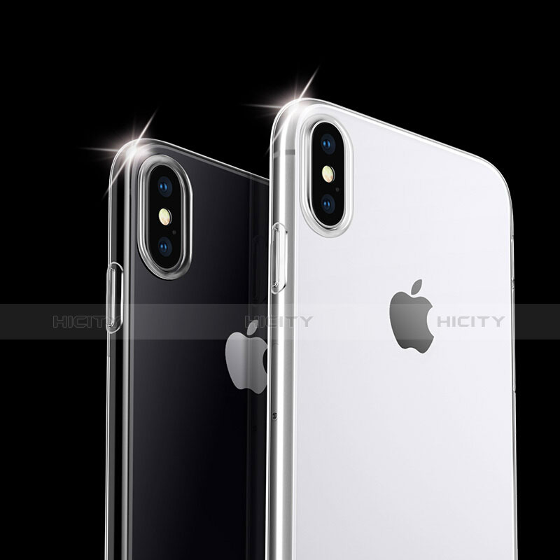 Silikon Schutzhülle Ultra Dünn Tasche Durchsichtig Transparent T11 für Apple iPhone Xs Klar groß