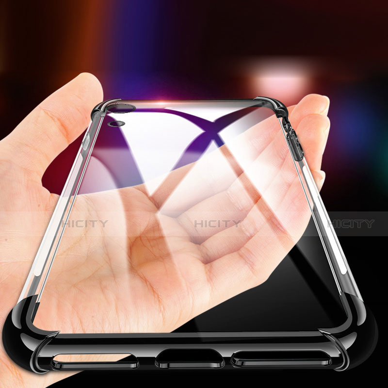 Silikon Schutzhülle Ultra Dünn Tasche Durchsichtig Transparent T11 für Huawei Y6 Prime (2019) Schwarz