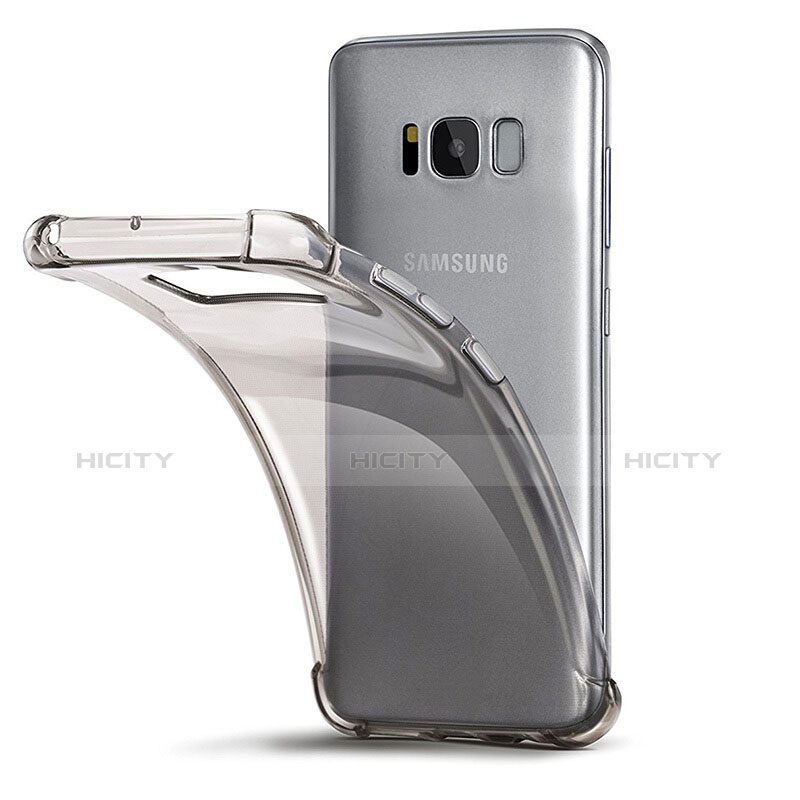 Silikon Schutzhülle Ultra Dünn Tasche Durchsichtig Transparent T11 für Samsung Galaxy S8 Grau