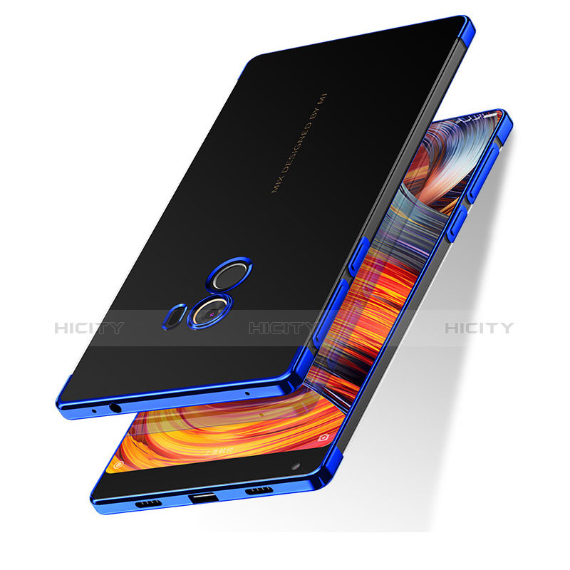 Silikon Schutzhülle Ultra Dünn Tasche Durchsichtig Transparent T11 für Xiaomi Mi Mix 2 Blau