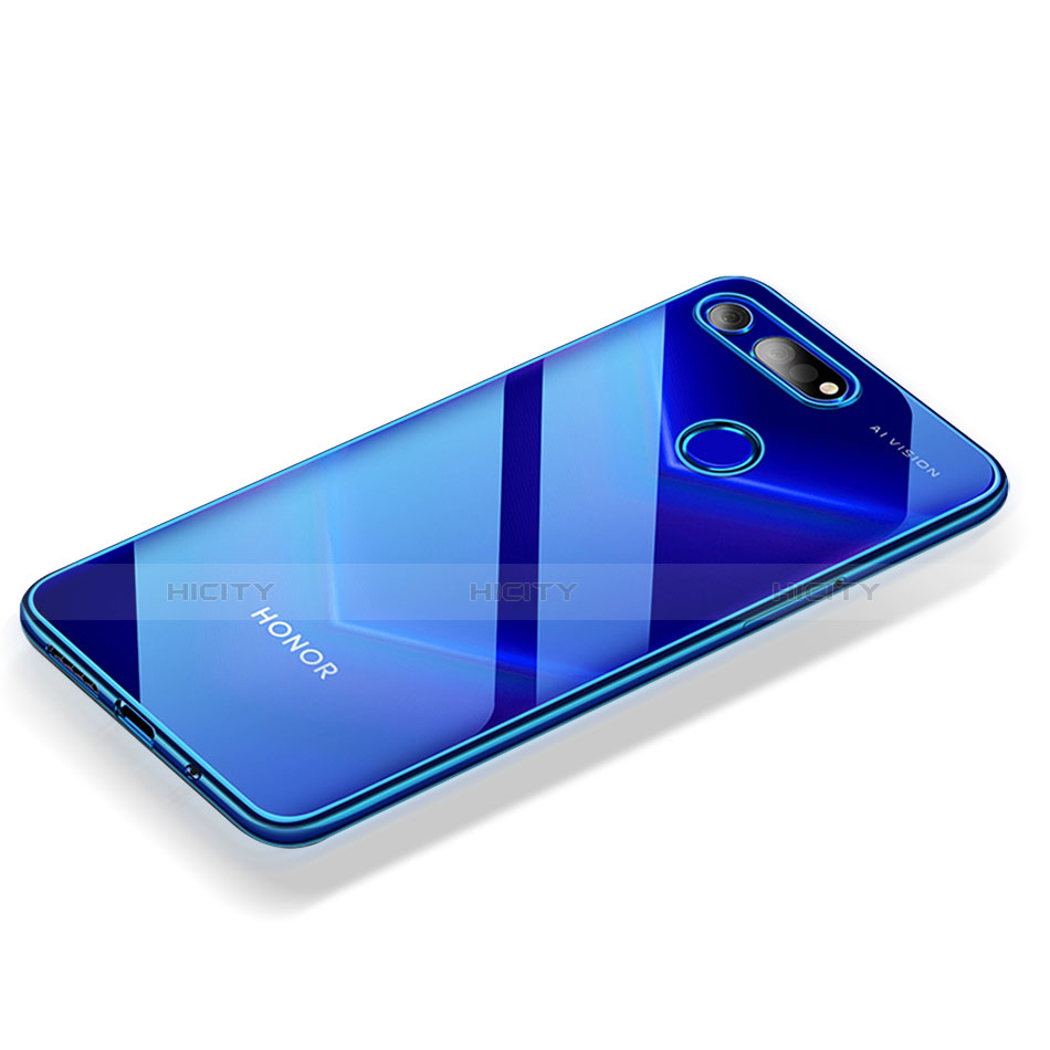 Silikon Schutzhülle Ultra Dünn Tasche Durchsichtig Transparent T12 für Huawei Honor V20 Blau groß