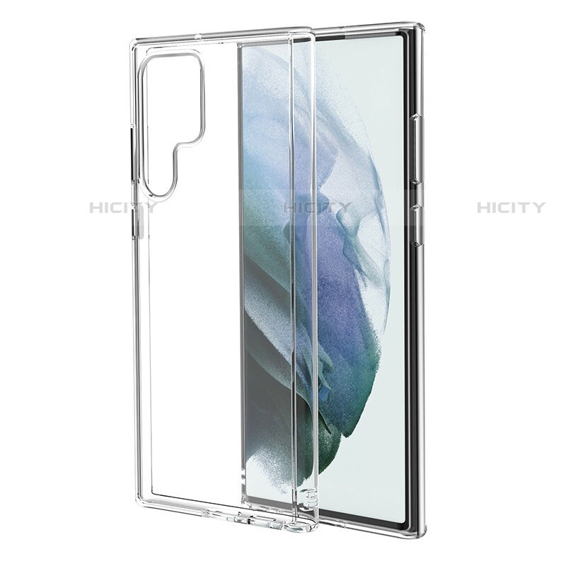 Silikon Schutzhülle Ultra Dünn Tasche Durchsichtig Transparent T12 für Samsung Galaxy S22 Ultra 5G Klar