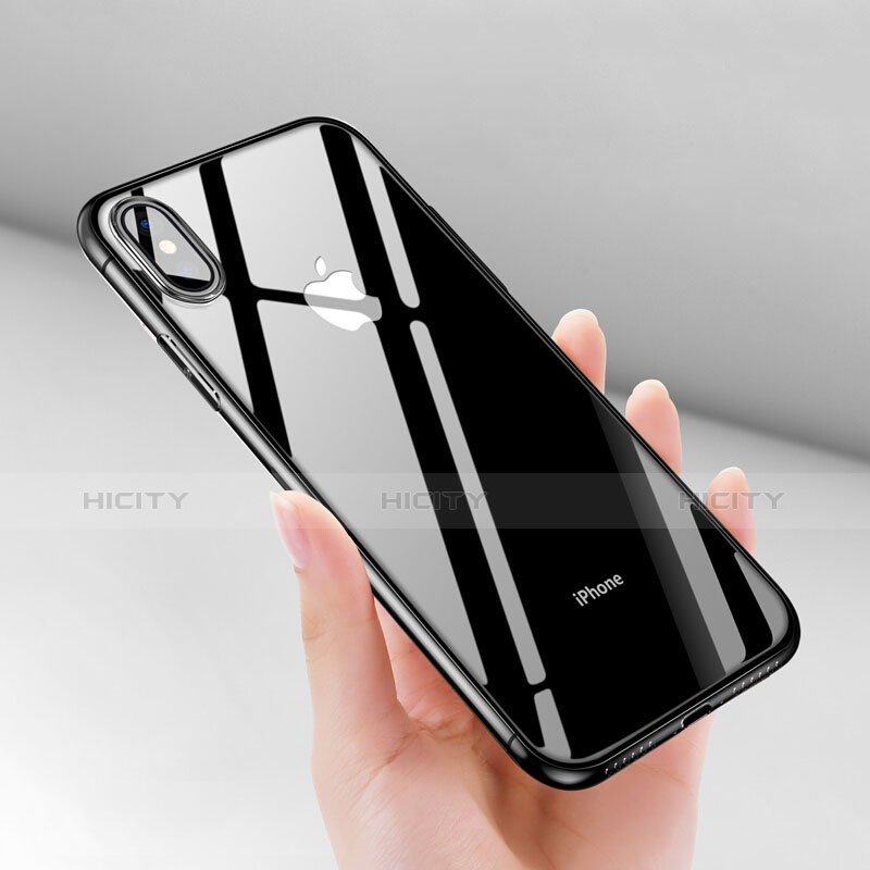 Silikon Schutzhülle Ultra Dünn Tasche Durchsichtig Transparent T14 für Apple iPhone X Klar