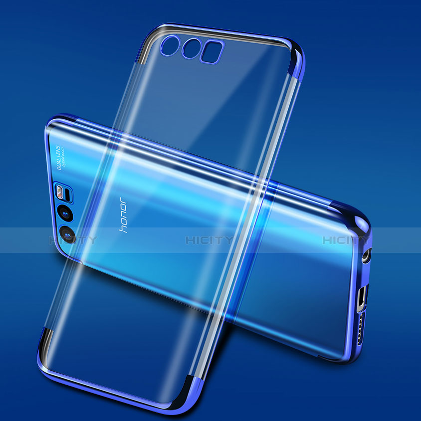 Silikon Schutzhülle Ultra Dünn Tasche Durchsichtig Transparent T15 für Huawei Honor 9 Premium Blau groß