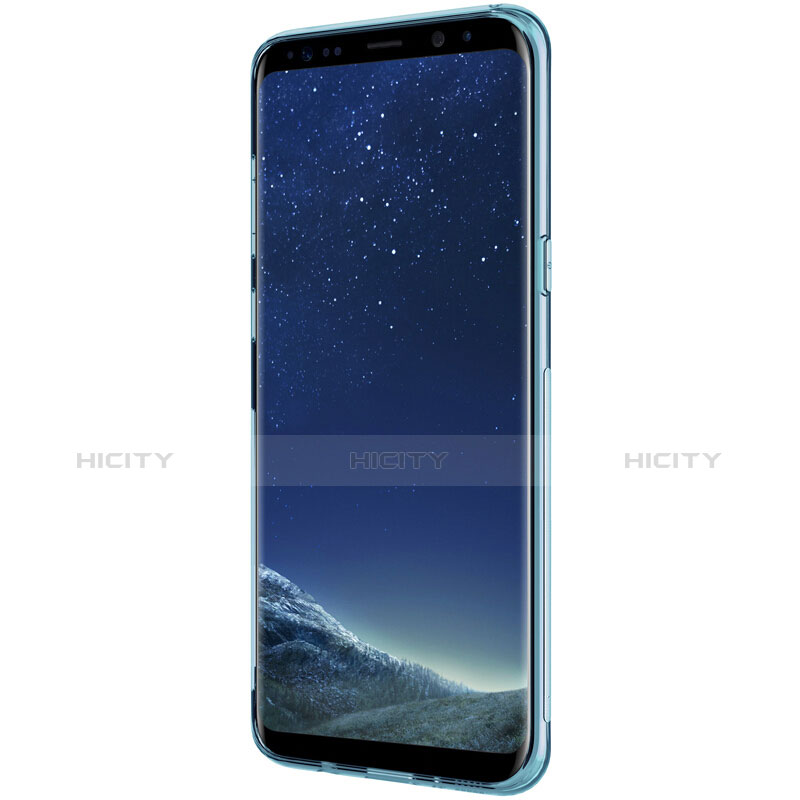 Silikon Schutzhülle Ultra Dünn Tasche Durchsichtig Transparent T15 für Samsung Galaxy S8 Blau