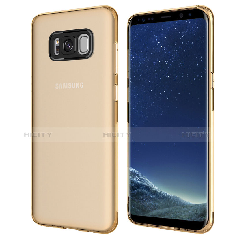 Silikon Schutzhülle Ultra Dünn Tasche Durchsichtig Transparent T15 für Samsung Galaxy S8 Gold