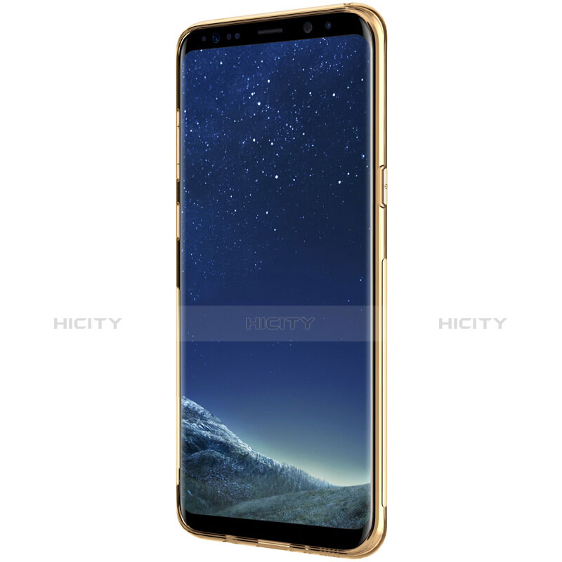 Silikon Schutzhülle Ultra Dünn Tasche Durchsichtig Transparent T15 für Samsung Galaxy S8 Gold