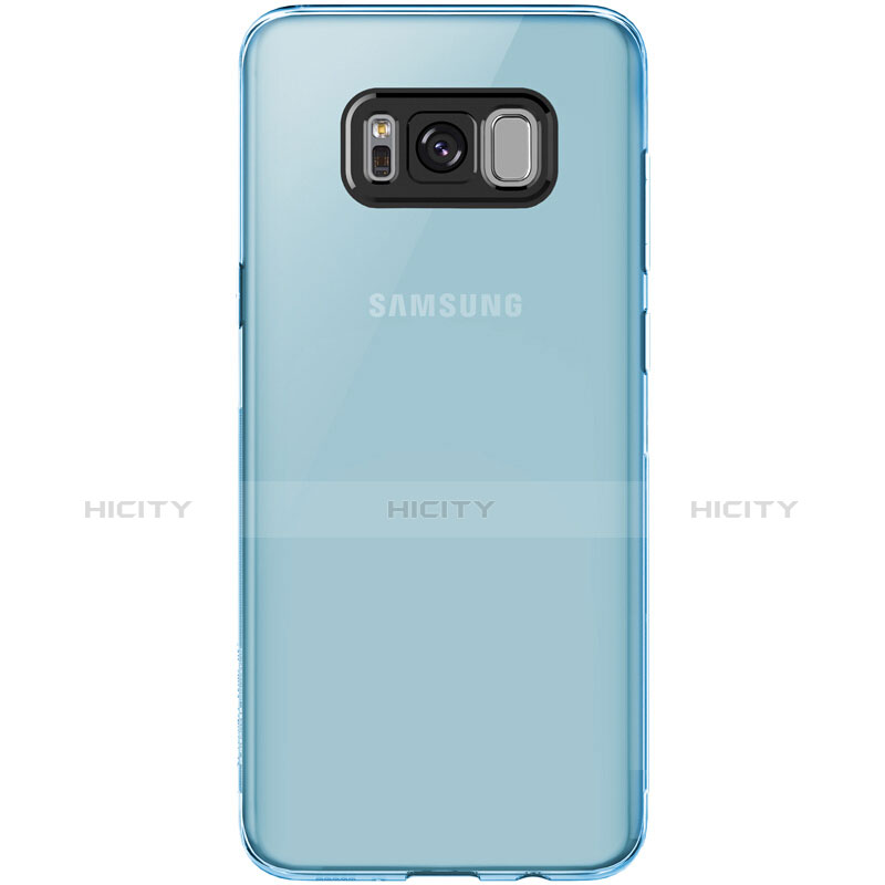 Silikon Schutzhülle Ultra Dünn Tasche Durchsichtig Transparent T15 für Samsung Galaxy S8 Plus Blau