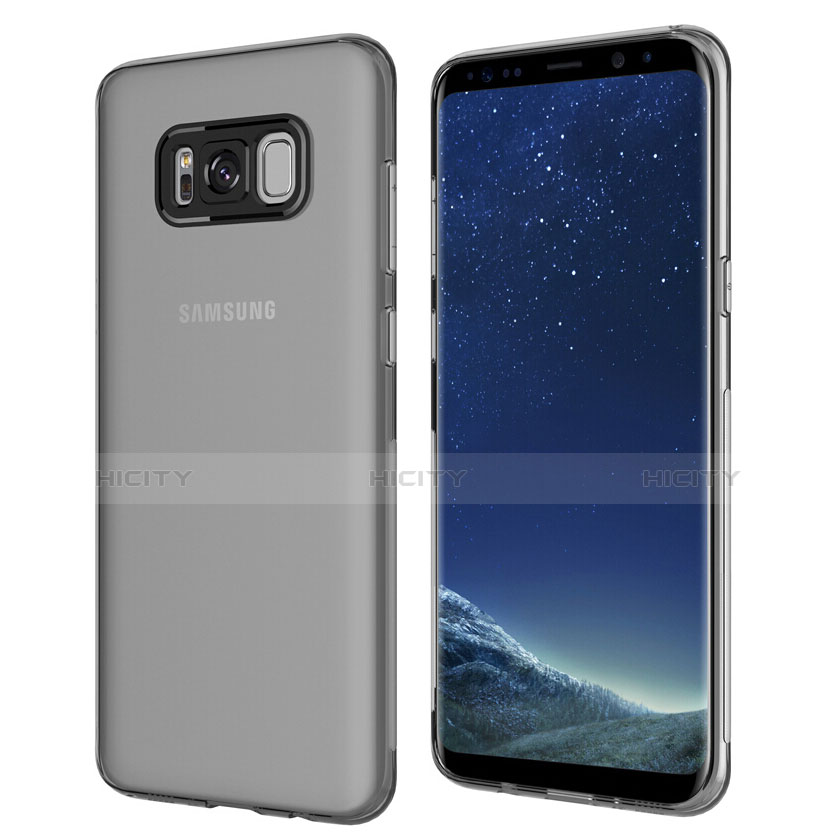 Silikon Schutzhülle Ultra Dünn Tasche Durchsichtig Transparent T15 für Samsung Galaxy S8 Plus Schwarz