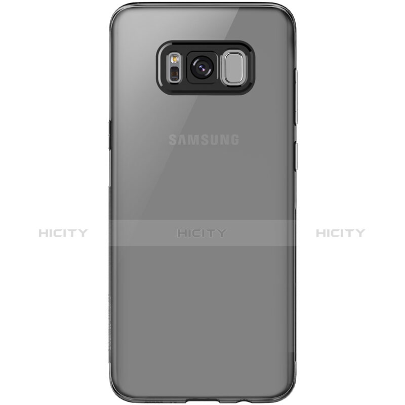 Silikon Schutzhülle Ultra Dünn Tasche Durchsichtig Transparent T15 für Samsung Galaxy S8 Plus Schwarz