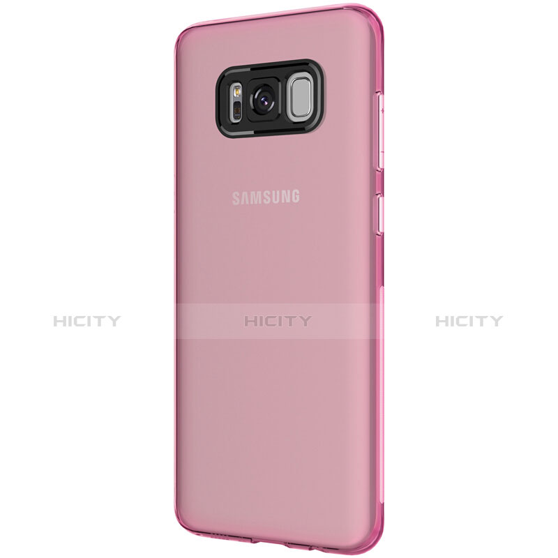 Silikon Schutzhülle Ultra Dünn Tasche Durchsichtig Transparent T15 für Samsung Galaxy S8 Rosa