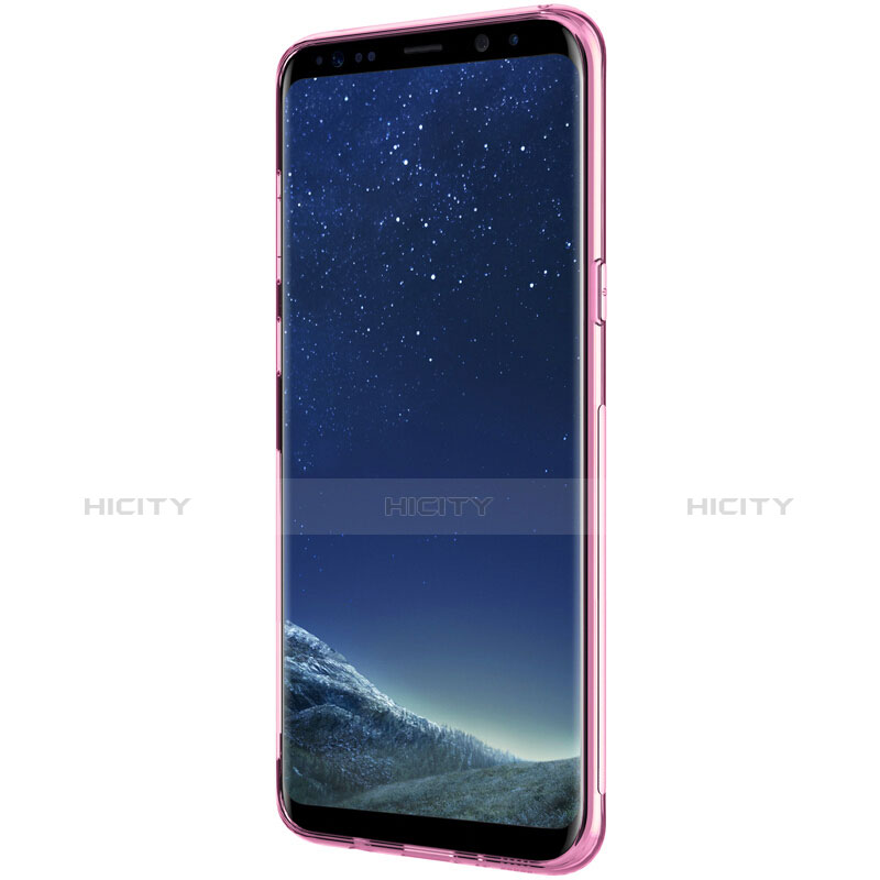 Silikon Schutzhülle Ultra Dünn Tasche Durchsichtig Transparent T15 für Samsung Galaxy S8 Rosa