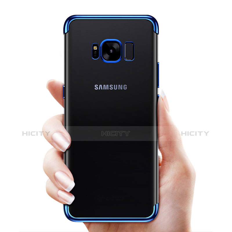 Silikon Schutzhülle Ultra Dünn Tasche Durchsichtig Transparent T17 für Samsung Galaxy S8 Blau