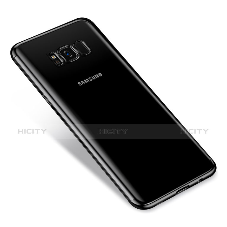 Silikon Schutzhülle Ultra Dünn Tasche Durchsichtig Transparent T17 für Samsung Galaxy S8 Plus Schwarz