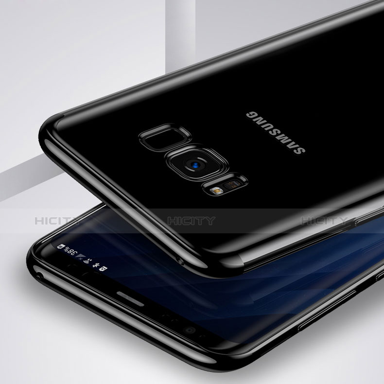 Silikon Schutzhülle Ultra Dünn Tasche Durchsichtig Transparent T17 für Samsung Galaxy S8 Schwarz