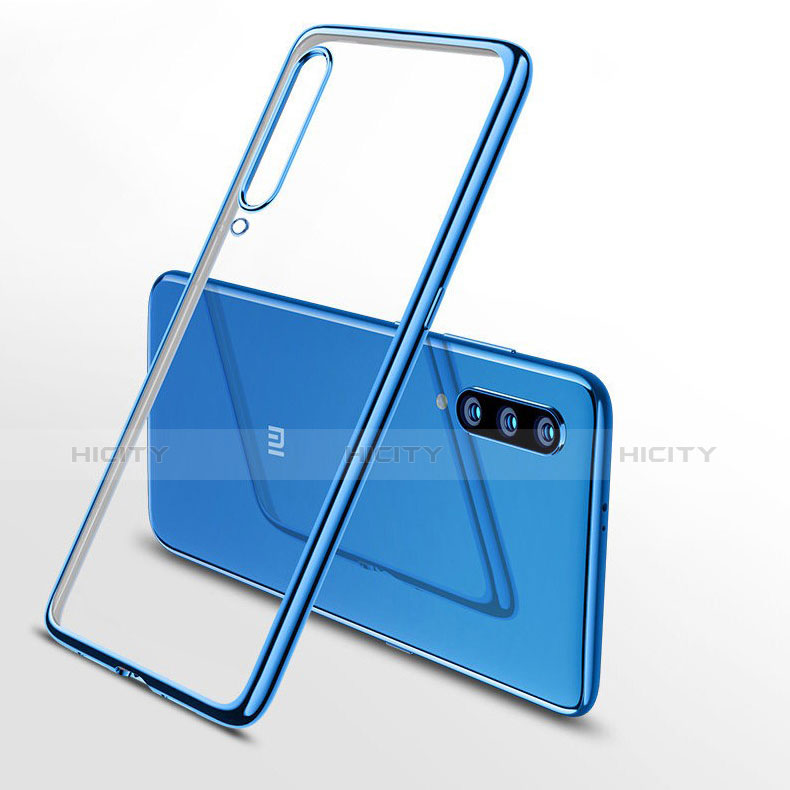 Silikon Schutzhülle Ultra Dünn Tasche Durchsichtig Transparent T17 für Xiaomi Mi 9 Blau groß