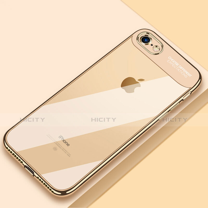 Silikon Schutzhülle Ultra Dünn Tasche Durchsichtig Transparent T18 für Apple iPhone 7 Gold