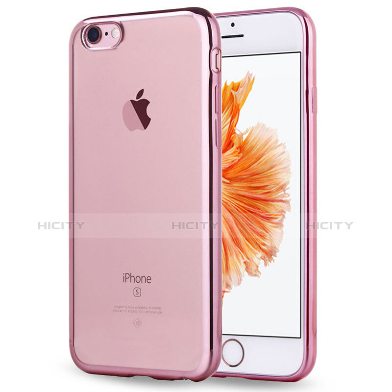 Silikon Schutzhülle Ultra Dünn Tasche Durchsichtig Transparent T18 für Apple iPhone 7 Rosegold