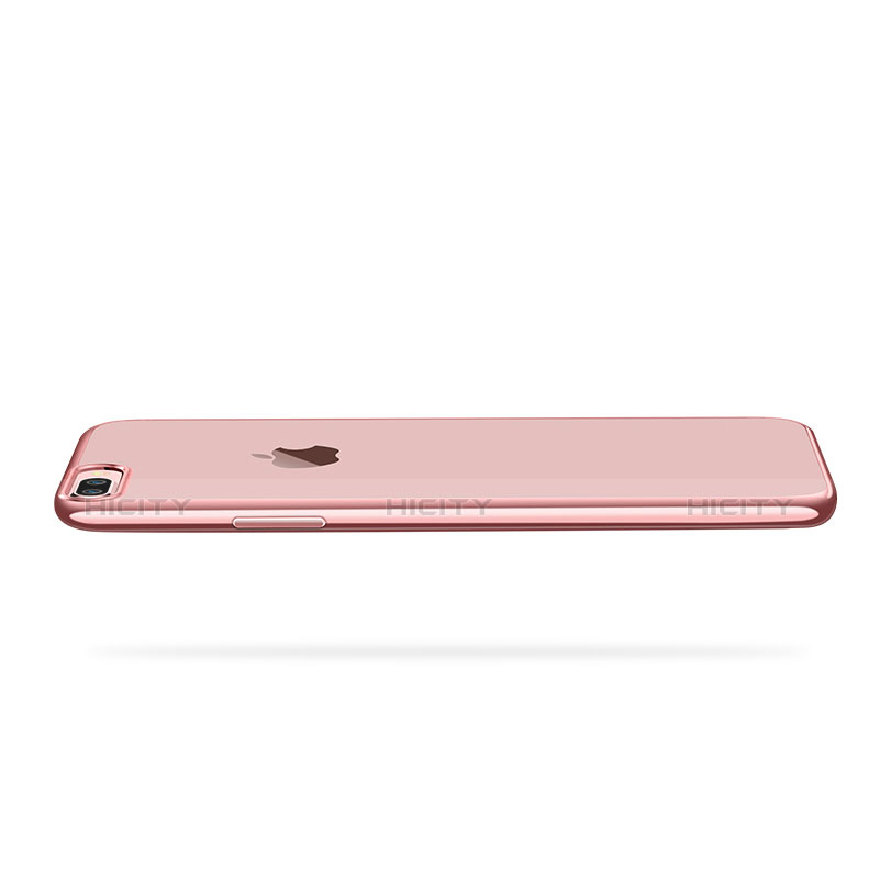 Silikon Schutzhülle Ultra Dünn Tasche Durchsichtig Transparent T18 für Apple iPhone 7 Rosegold