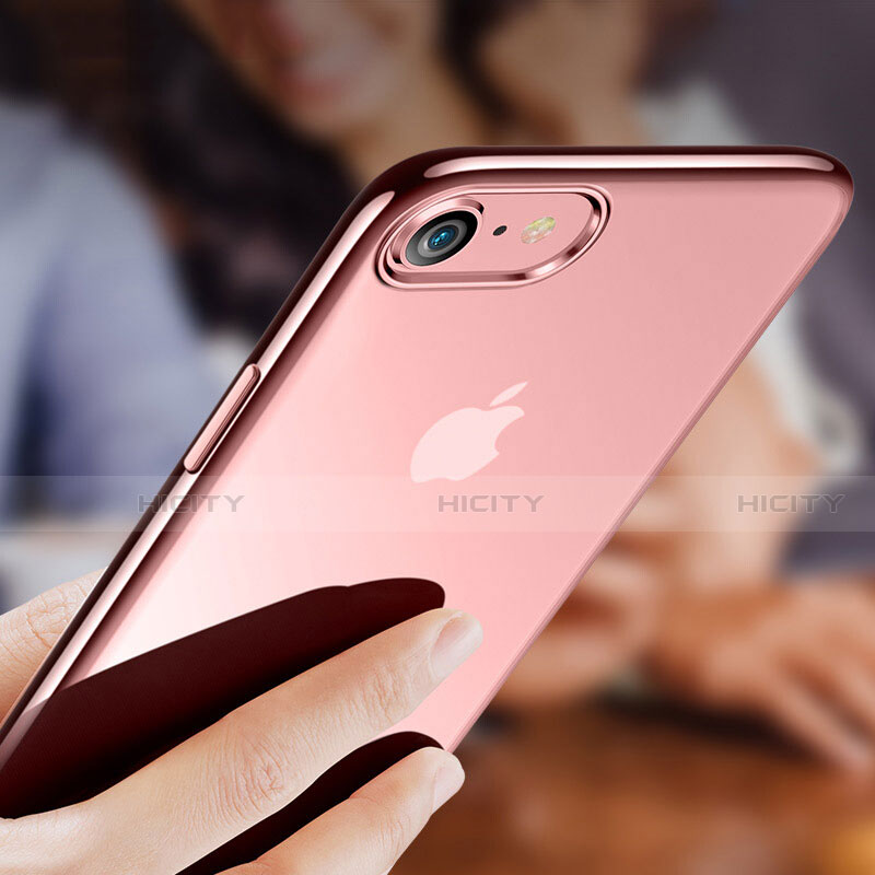 Silikon Schutzhülle Ultra Dünn Tasche Durchsichtig Transparent T18 für Apple iPhone SE (2020) Rosegold