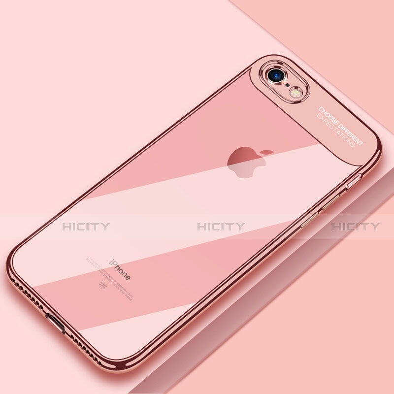 Silikon Schutzhülle Ultra Dünn Tasche Durchsichtig Transparent T18 für Apple iPhone SE (2020) Rosegold