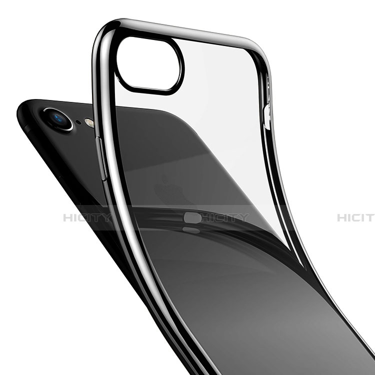 Silikon Schutzhülle Ultra Dünn Tasche Durchsichtig Transparent T18 für Apple iPhone SE (2020) Schwarz