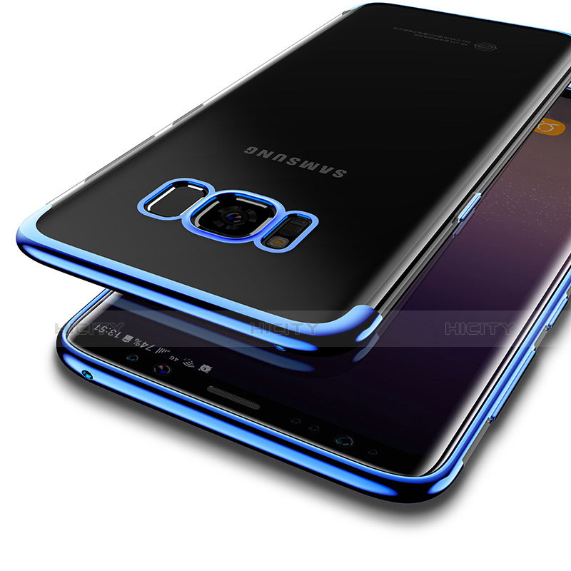 Silikon Schutzhülle Ultra Dünn Tasche Durchsichtig Transparent T18 für Samsung Galaxy S8 Blau