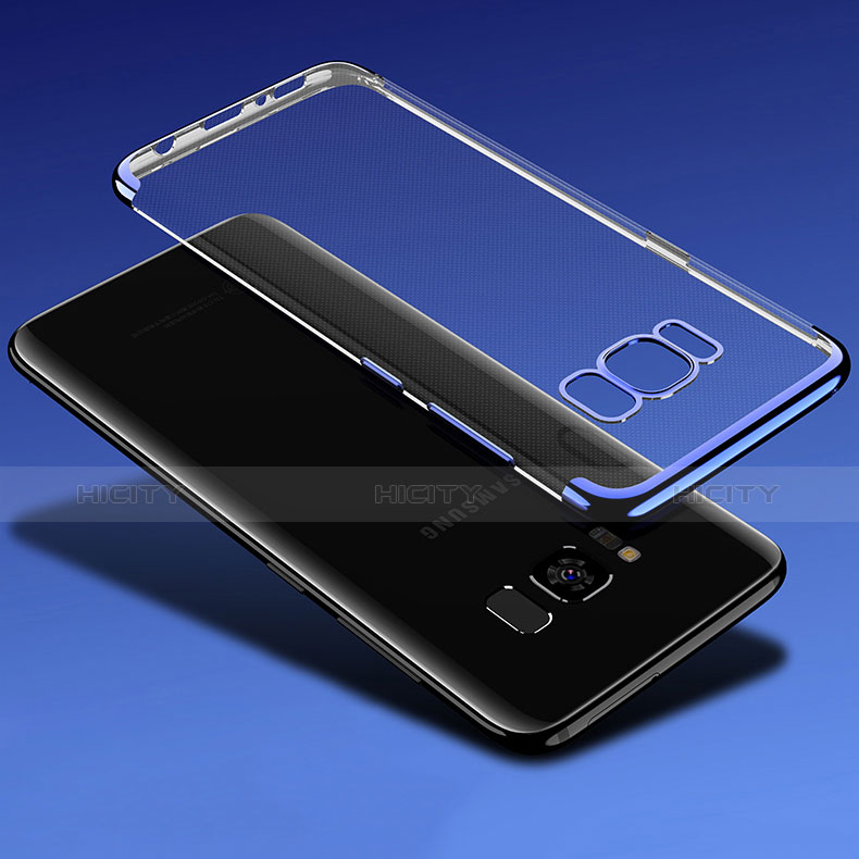 Silikon Schutzhülle Ultra Dünn Tasche Durchsichtig Transparent T18 für Samsung Galaxy S8 Blau