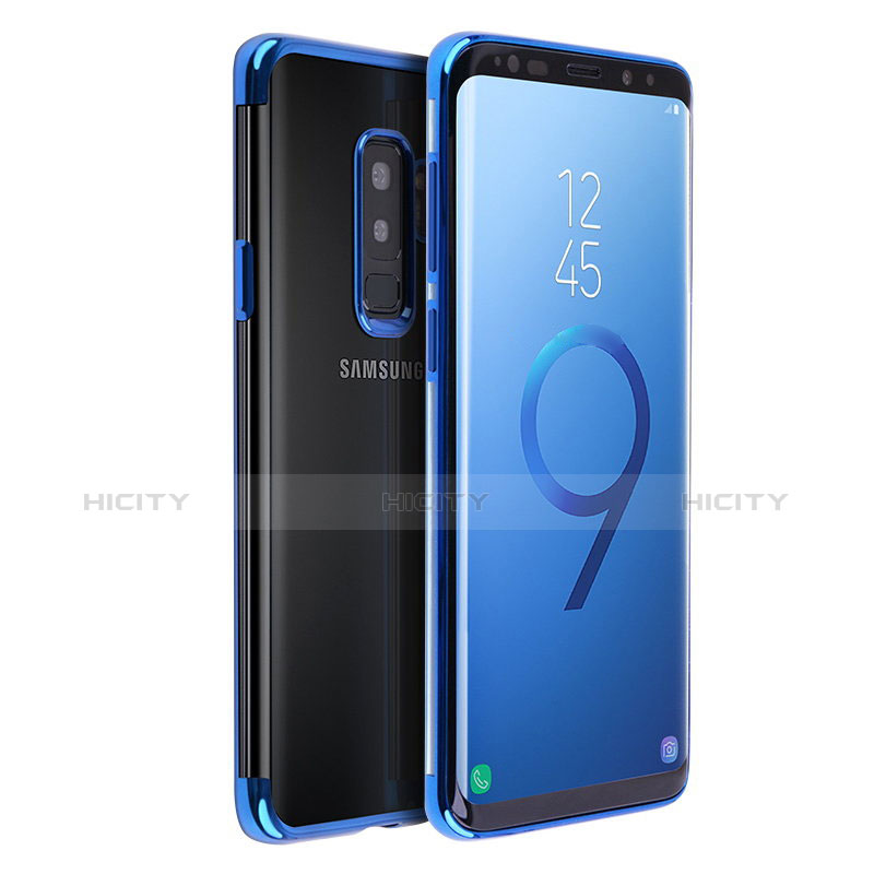 Silikon Schutzhülle Ultra Dünn Tasche Durchsichtig Transparent T18 für Samsung Galaxy S9 Plus Blau