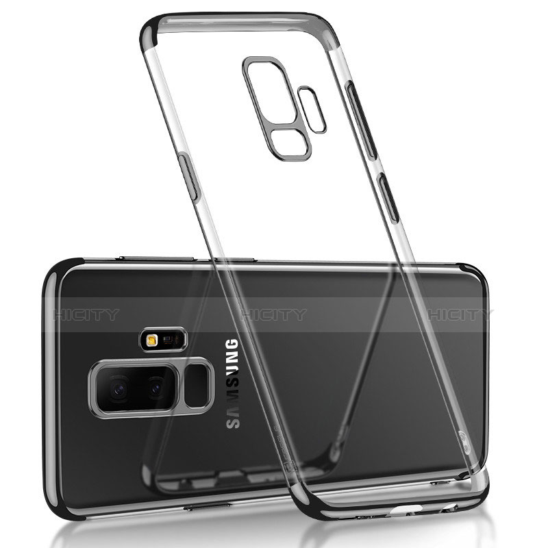 Silikon Schutzhülle Ultra Dünn Tasche Durchsichtig Transparent T18 für Samsung Galaxy S9 Plus Schwarz