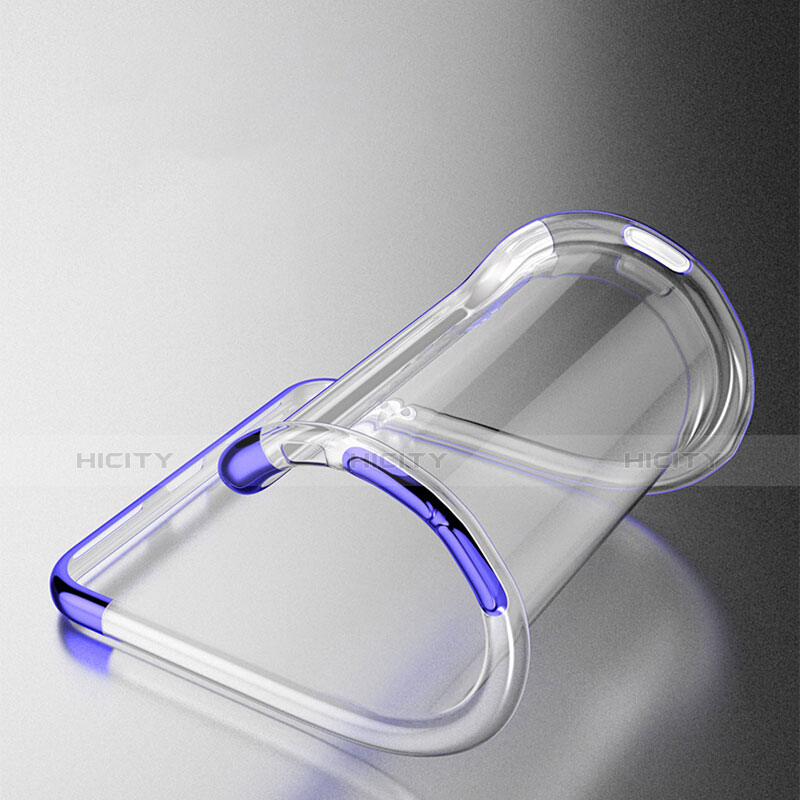 Silikon Schutzhülle Ultra Dünn Tasche Durchsichtig Transparent T19 für Apple iPhone 7 Blau