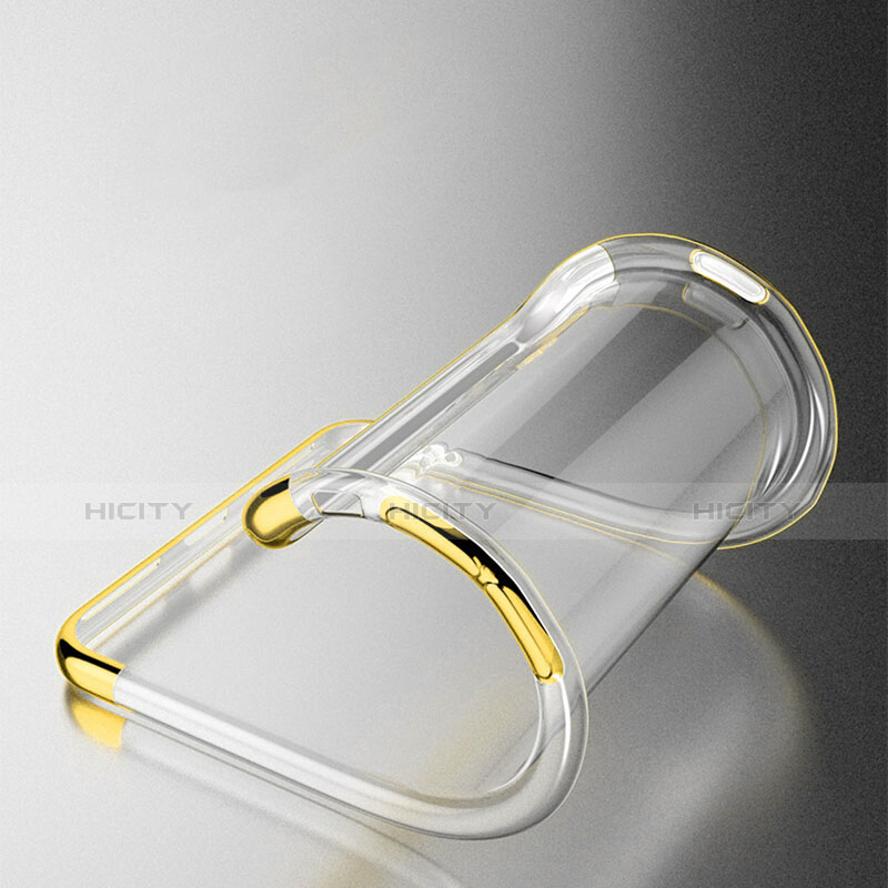 Silikon Schutzhülle Ultra Dünn Tasche Durchsichtig Transparent T19 für Apple iPhone 7 Gold