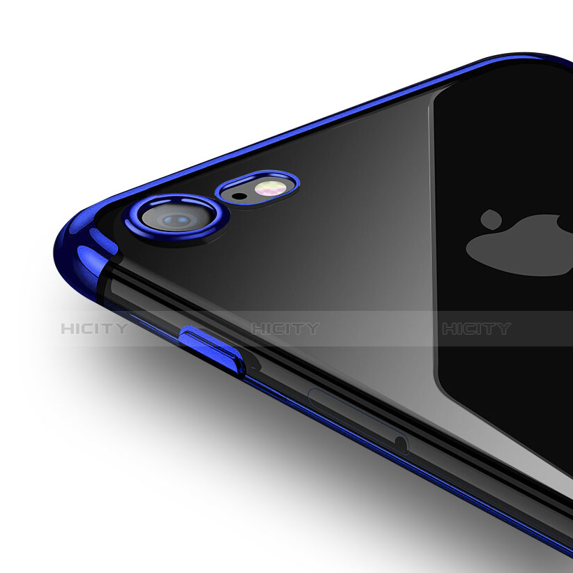 Silikon Schutzhülle Ultra Dünn Tasche Durchsichtig Transparent T19 für Apple iPhone 8 Blau